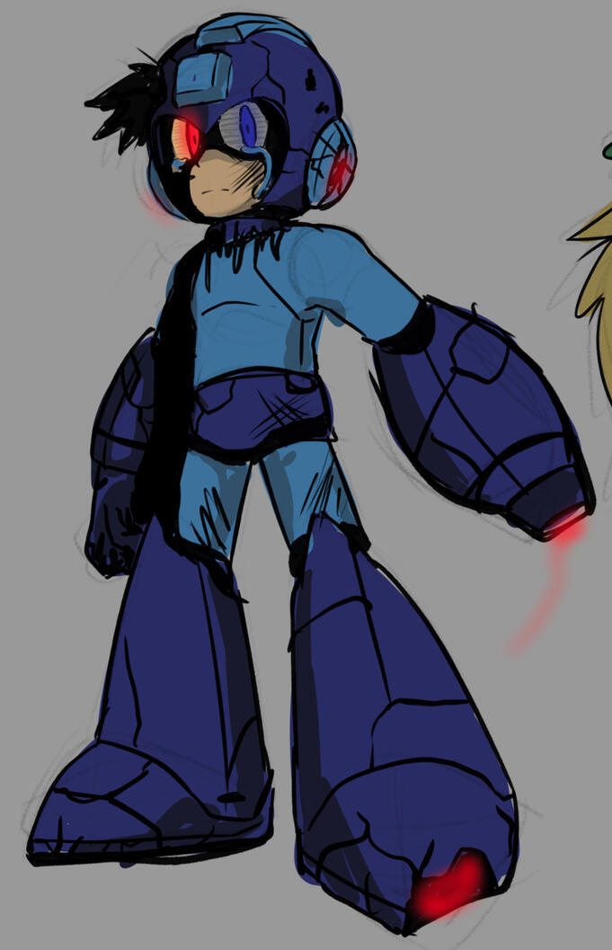 Faded Mega Man sketch
