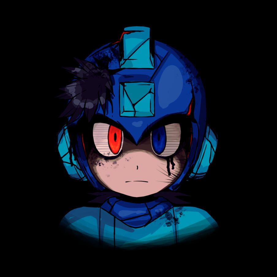 Faded Mega Man Portrait